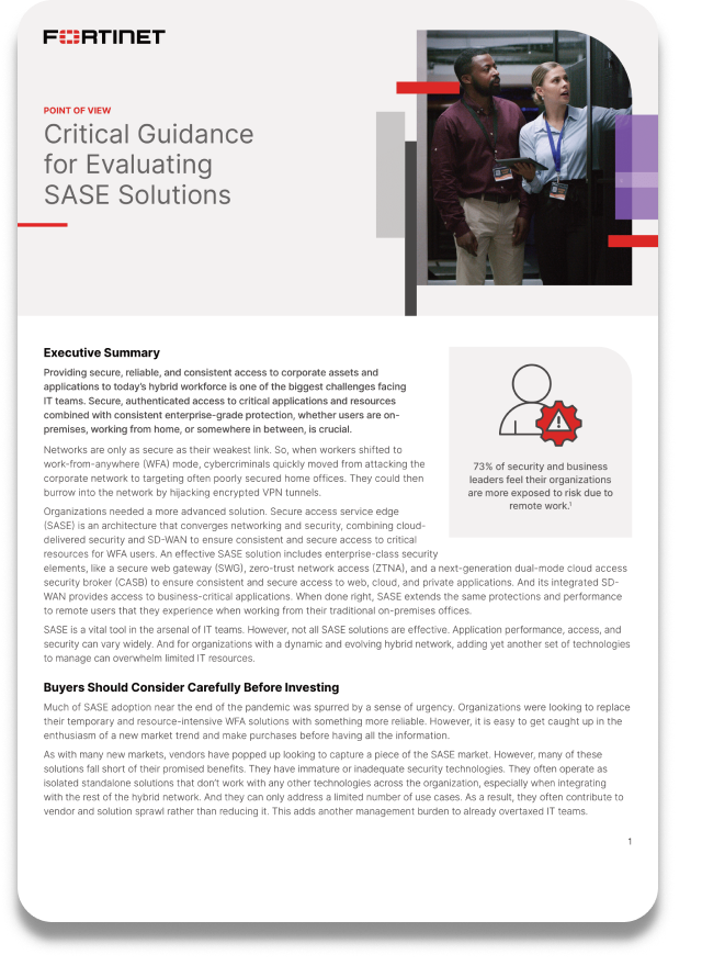 Fortinet Secure SD-WAN and Unified SASE Continually Received Analyst and Peer Recognition