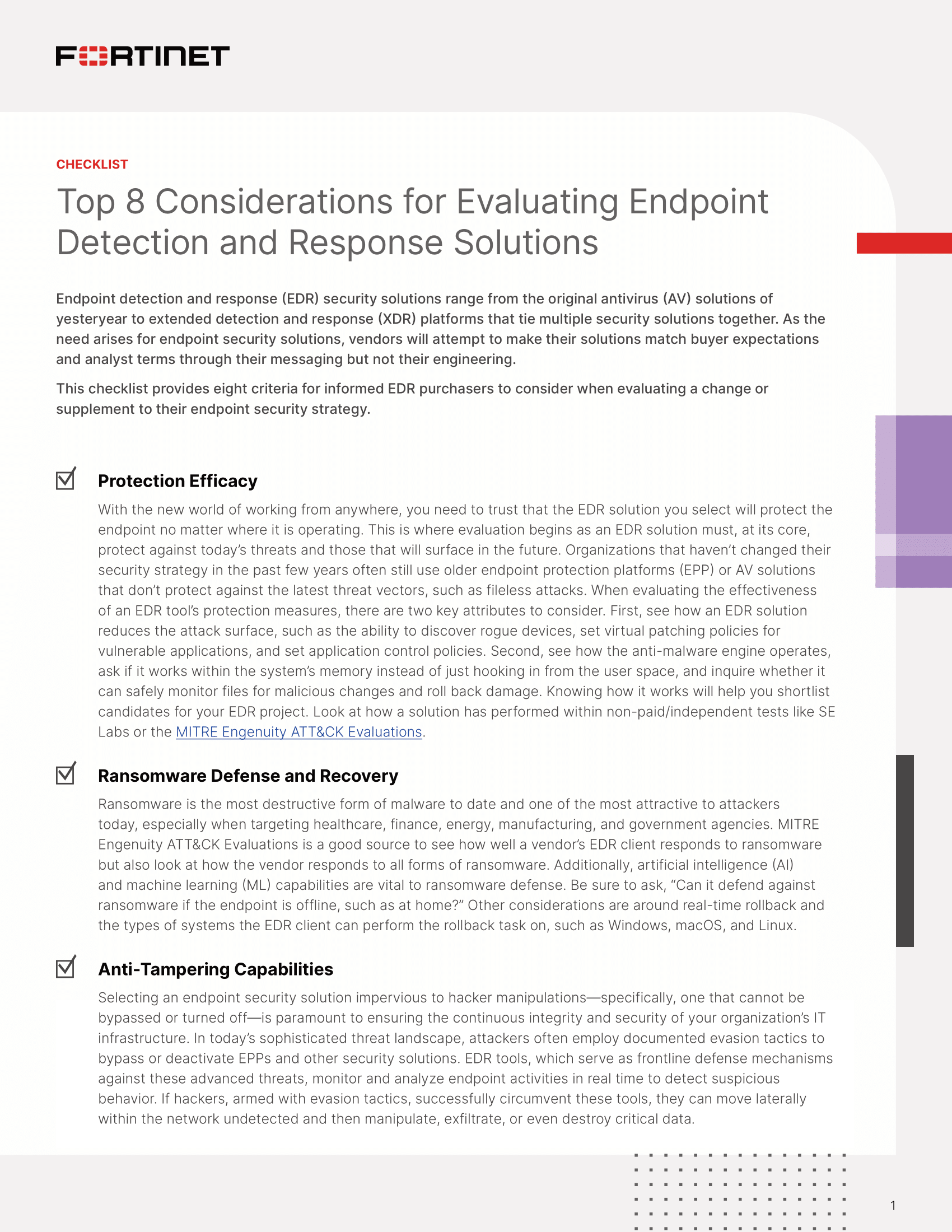 Top 8 Considerations for Evaluating Endpoint Detection and Response Solutions