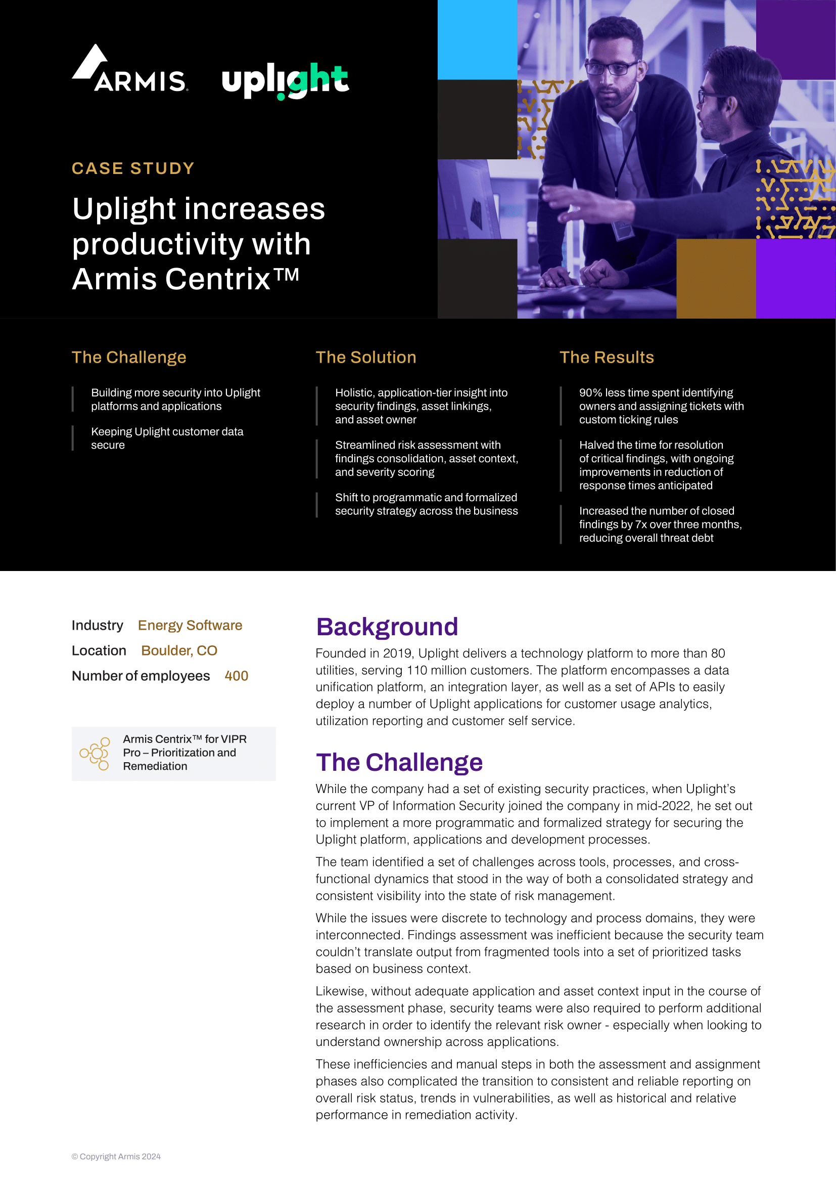 Uplight increases productivity with Armis Centrix™