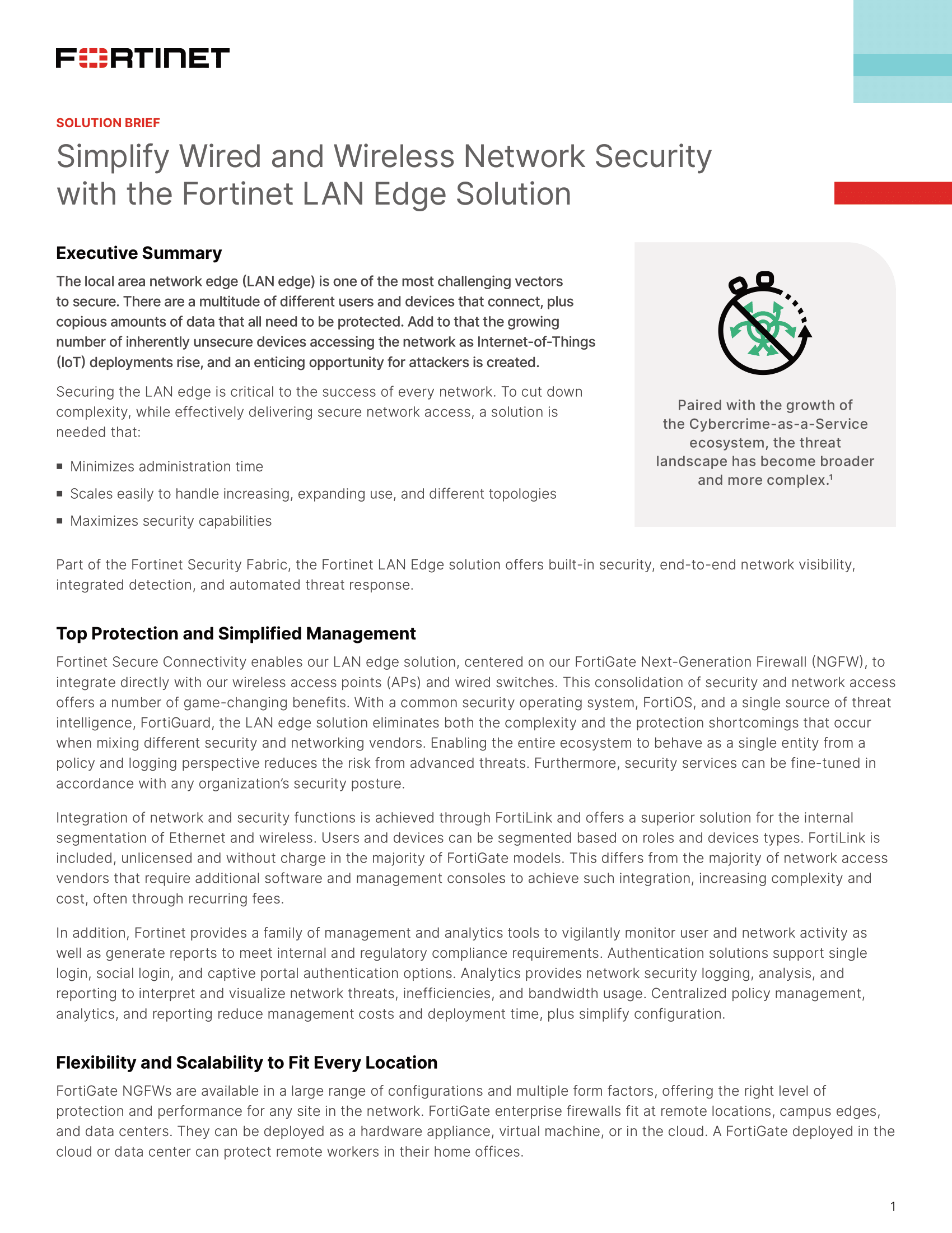 SB – Simplify Wired and Wireless Network Security with the Fortinet LAN Edge Solution
