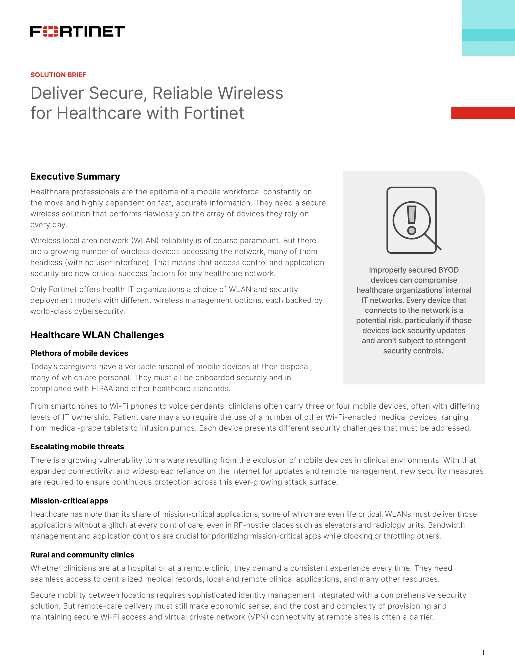 Deliver Secure, Reliable Wireless for Healthcare with Fortinet