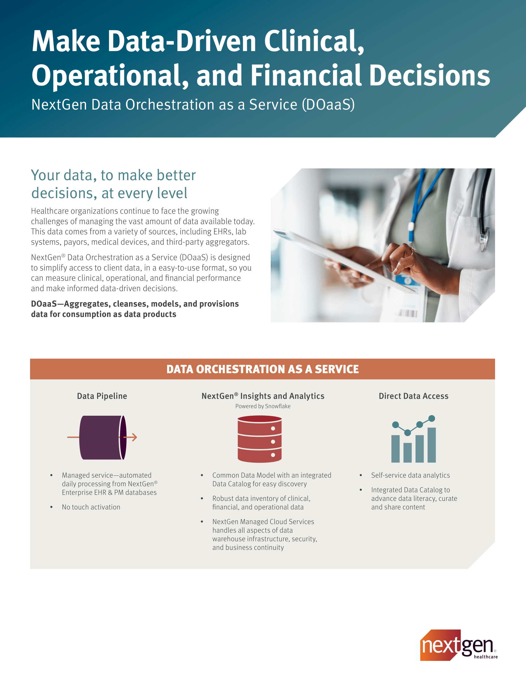Make Data-Driven Clinical, Operational, and Financial Decisions