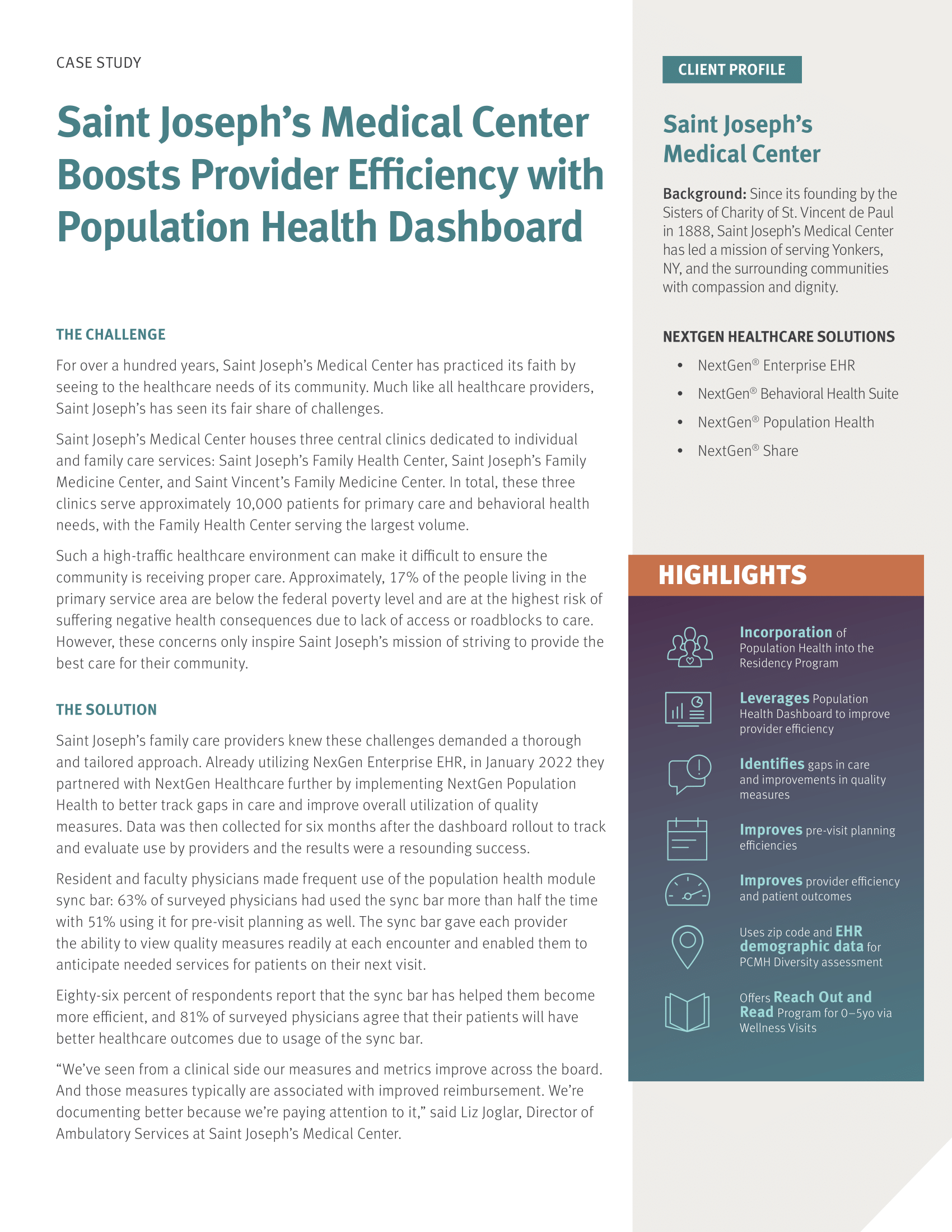 Saint Joseph’s Medical Center Boosts Provider Efficiency with Population Health Dashboard